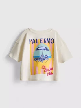 1,5-9 anos | T-shirt gráfica Palermó com corte largo