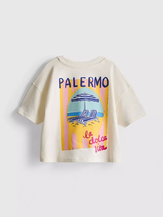 1,5-9 anos | T-shirt gráfica Palermó com corte largo