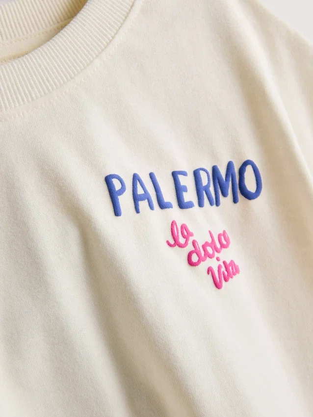 1,5-9 anos | T-shirt gráfica Palermó com corte largo