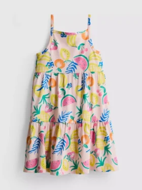 1,5-9 anos | vestido com alças e camadas