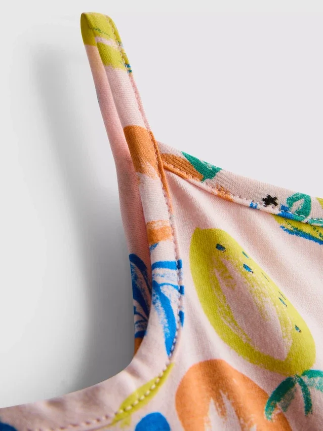 1,5-9 anos | vestido com alças e camadas