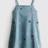 1,5-9 anos | vestido de ganga bordado