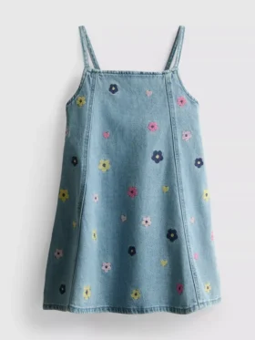 1,5-9 anos | vestido de ganga bordado