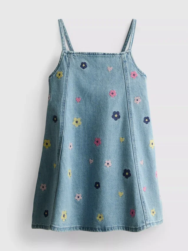 1,5-9 anos | vestido de ganga bordado