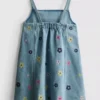 1,5-9 anos | vestido de ganga bordado