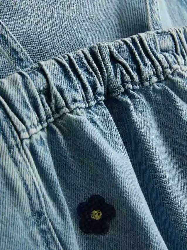 1,5-9 anos | vestido de ganga bordado