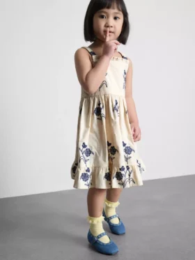 1,5-9 anos | vestido floral franzido em camadas