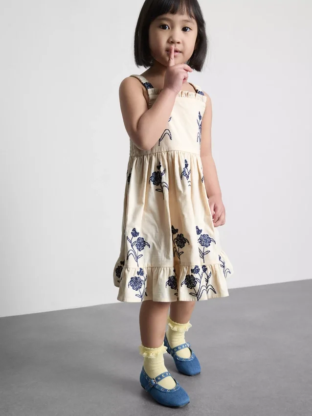 1,5-9 anos | vestido floral franzido em camadas