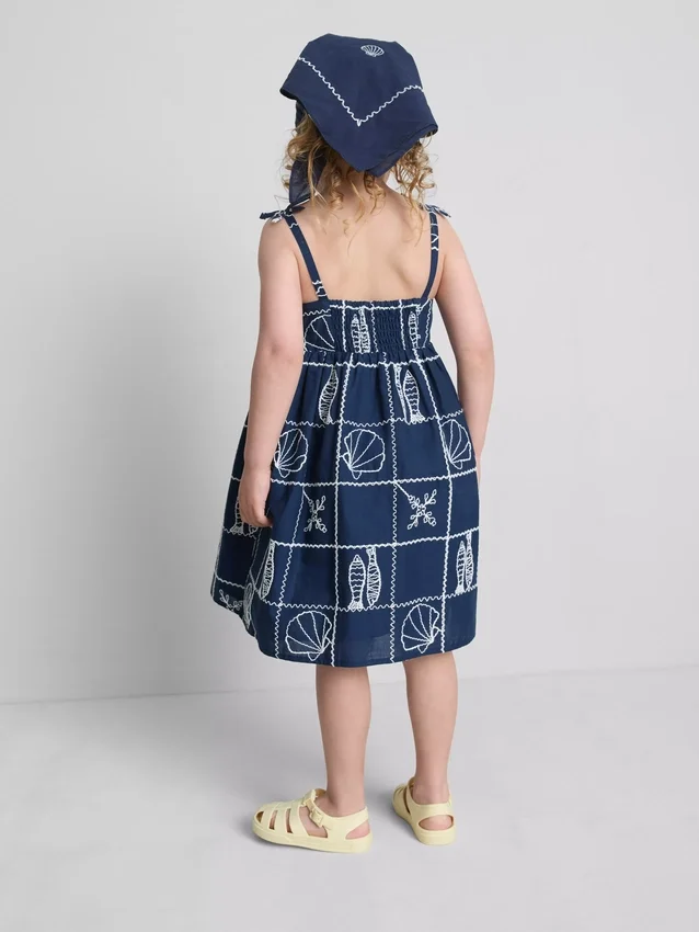 1,5-9 anos | vestido smock bordado com alças finas