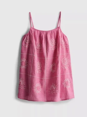1,5-9 anos | vestido tipo camisola bordado em chambray