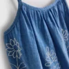 1,5-9 anos | vestido tipo camisola bordado em chambray