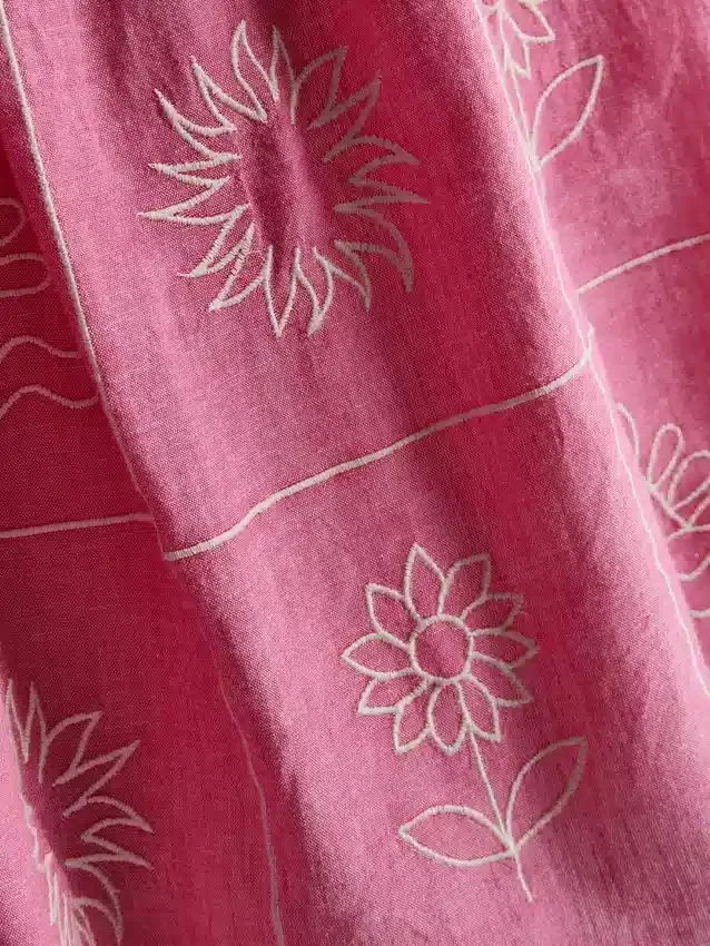 1,5-9 anos | vestido tipo camisola bordado em chambray