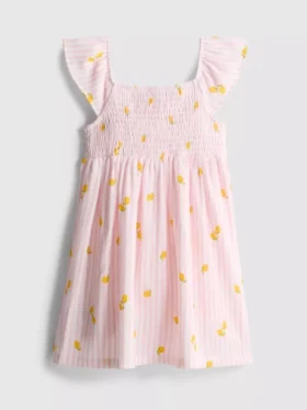 1,5-9 anos | vestido tipo smock com estampado de limão