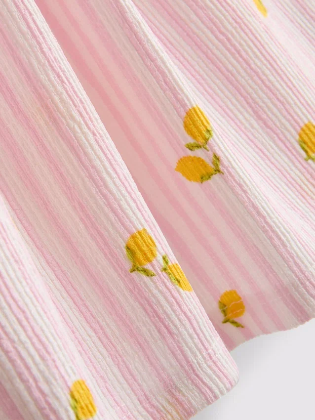 1,5-9 anos | vestido tipo smock com estampado de limão