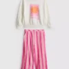 1-9 anos | Conjunto de camisola e calças com textura enrugada