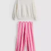 1-9 anos | Conjunto de camisola e calças com textura enrugada