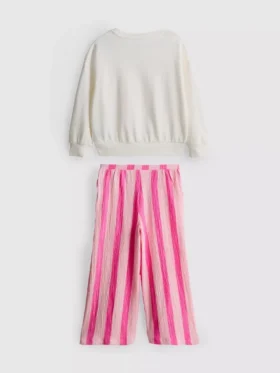1-9 anos | Conjunto de camisola e calças com textura enrugada