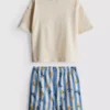 1-9 anos | Conjunto de t-shirt com estampado e calções «Dolce Vita»