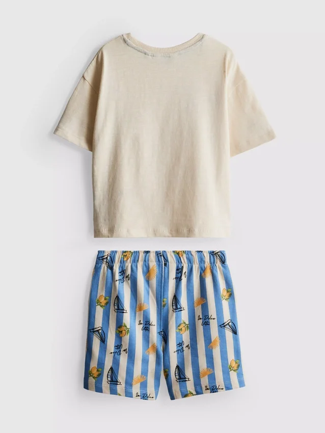 1-9 anos | Conjunto de t-shirt com estampado e calções «Dolce Vita»