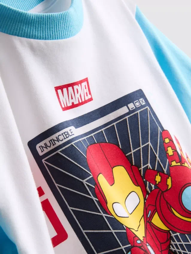 1-9 anos | Conjunto de t-shirt e calções do Homem de Ferro da Marvel