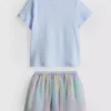 1-9 anos | Conjunto de t-shirt e saia tutu das Princesas da Disney