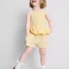 1-9 anos | Conjunto de top com peplum e calções