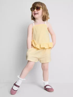 1-9 anos | Conjunto de top com peplum e calções