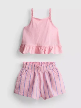 1-9 anos | Conjunto de top com peplum e calções