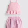 1-9 anos | Conjunto de top com peplum e calções