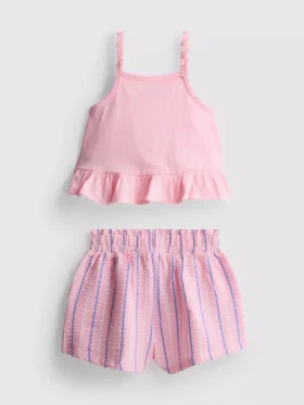 1-9 anos | Conjunto de top com peplum e calções