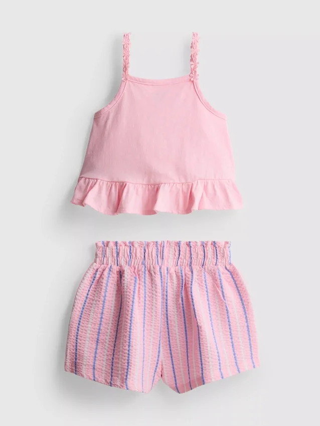 1-9 anos | Conjunto de top com peplum e calções