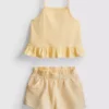1-9 anos | Conjunto de top com peplum e calções