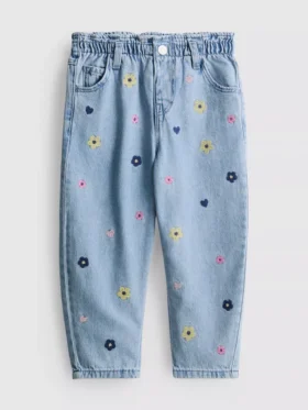 1-9 anos | Jeans «mom» bordados