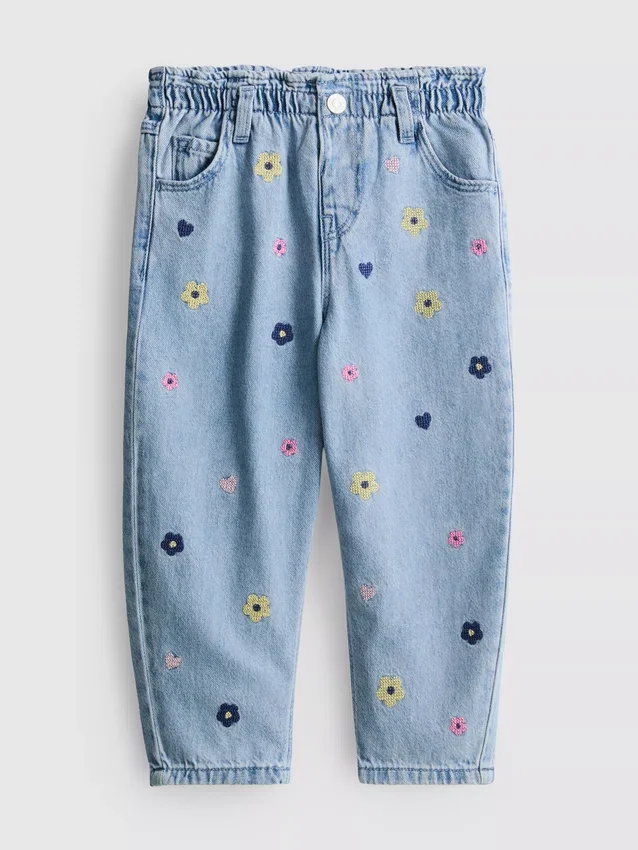 1-9 anos | Jeans «mom» bordados