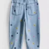 1-9 anos | Jeans «mom» bordados