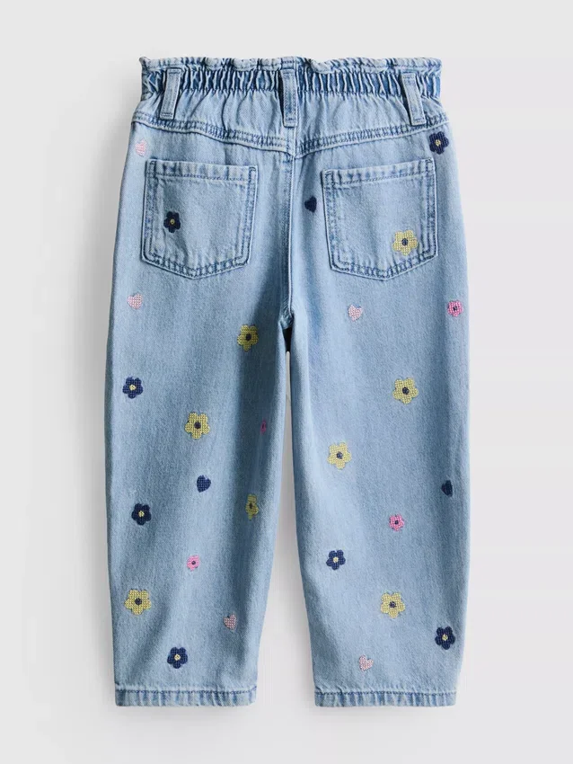 1-9 anos | Jeans «mom» bordados