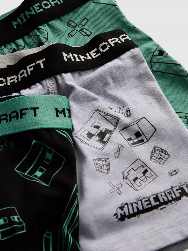 3-15 anos | Conjunto de 3 calções Minecraft