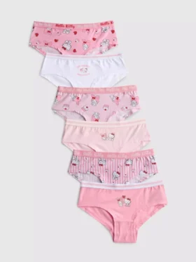 3-15 anos | Conjunto de 6 cuecas hipster Hello Kitty