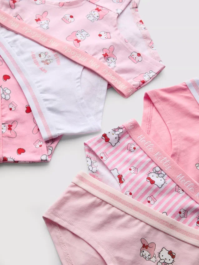 3-15 anos | Conjunto de 6 cuecas hipster Hello Kitty