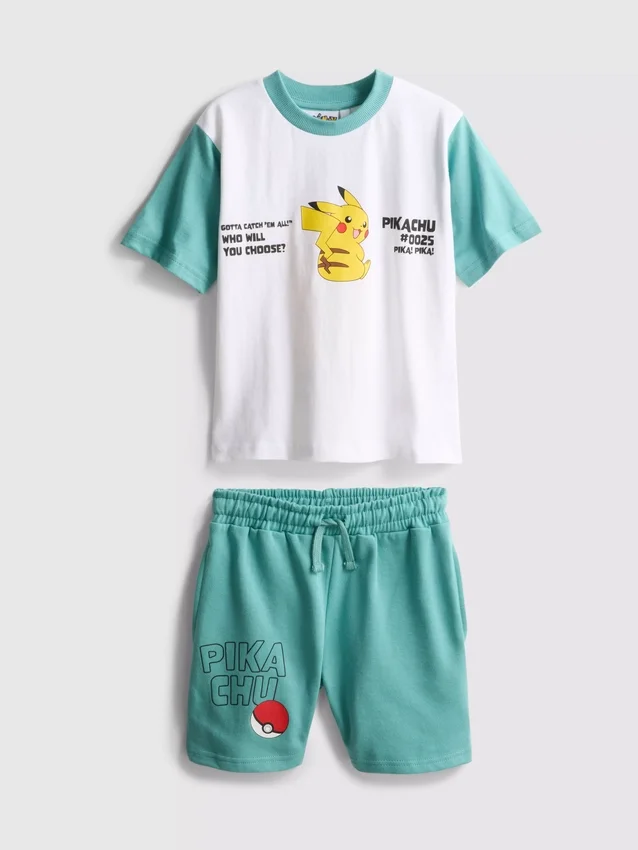 3-9 anos | Conjunto de camisas e calções Pokémon