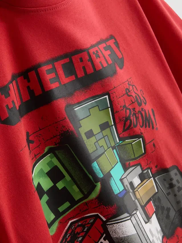 5-15 anos | T-shirt com motivo do Minecraft