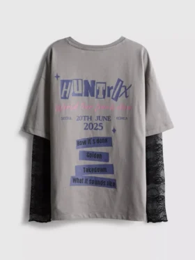 6-15 anos | Camisa de manga comprida com renda «K-Pop Demon Hunters»