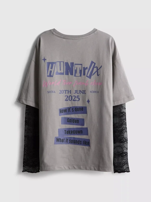 6-15 anos | Camisa de manga comprida com renda «K-Pop Demon Hunters»