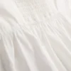 7-15 anos | blusa com decote quadrado franzido