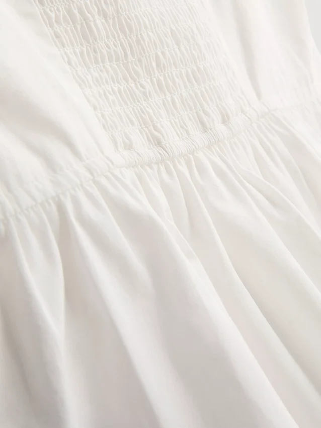 7-15 anos | blusa com decote quadrado franzido