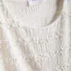 7-15 anos | blusa com mangas curtas franzidas e acabamento em renda