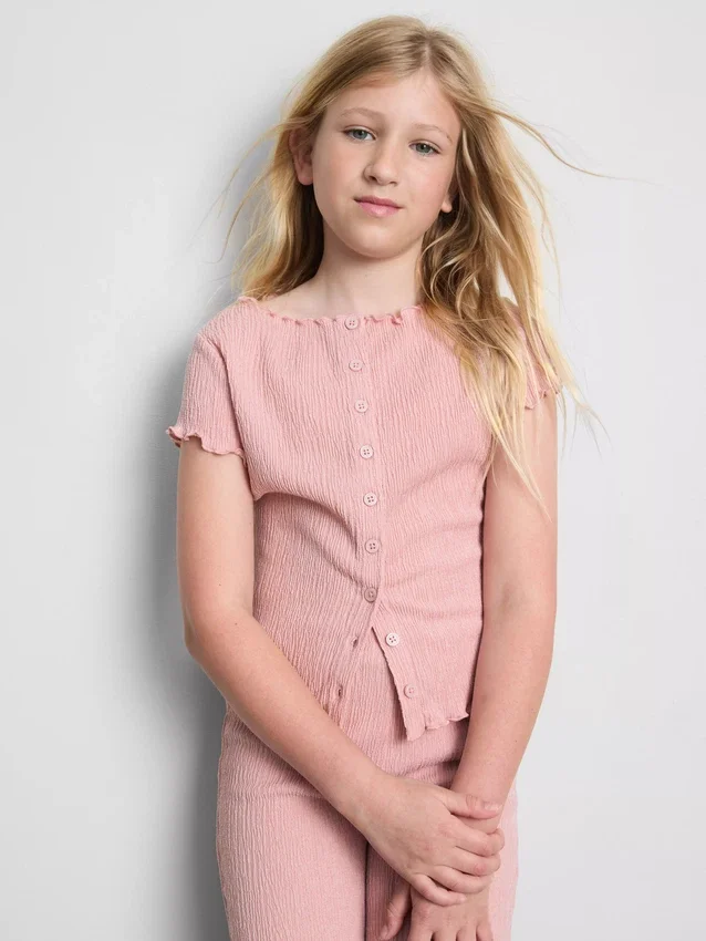 7-15 anos | blusa com textura enrugada