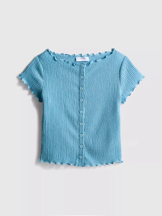 7-15 anos | blusa com textura enrugada