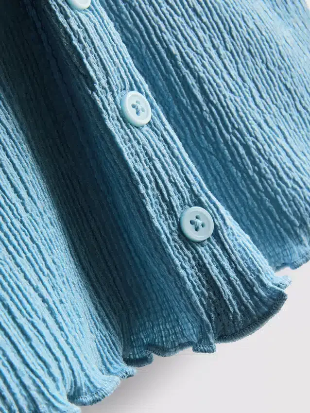 7-15 anos | blusa com textura enrugada
