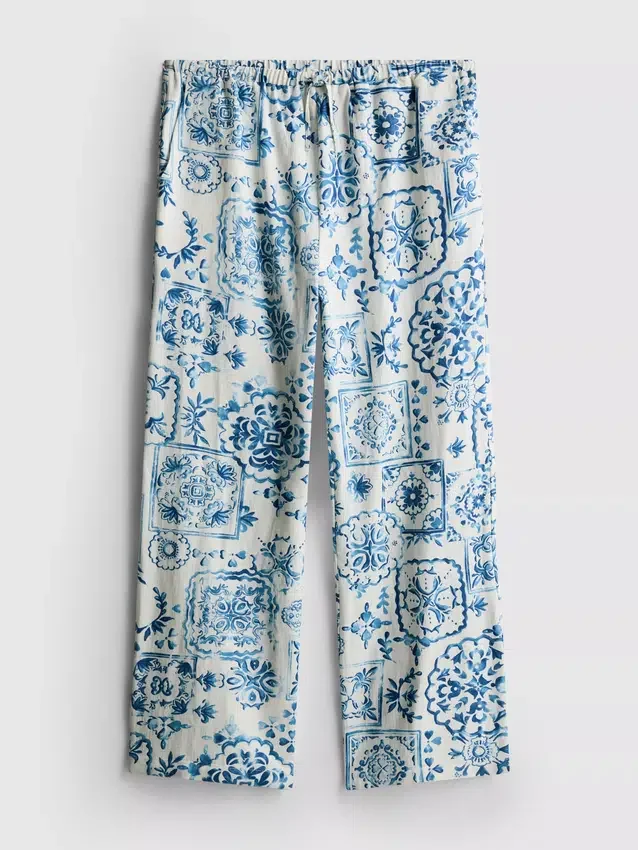 7-15 anos | calças com estampado de azulejos em mosaico